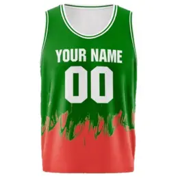 Custom Kids Crew Neck Sublimated Vest Green-Orange